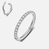 Eternity Sparkle clickerring zilverkleurig 12 mm