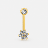 Florelle Crystal Flower piercing guldfarvet
