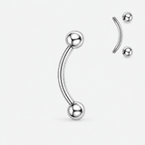 Arc Curved Barbell stav sølvfarvet
