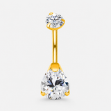 Lunara Drop CZ 5/8 mm Navlepiercing guldfarvet