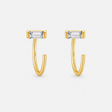 Baguette Glow Hoops Guldbelagt 925 sølv 8,5 mm