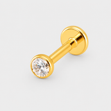 Classic Bezel 4 mm Labret guldfarvet