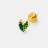 Emerald Twin Leaf Labret guldfarvet