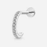 Crystal Curve Labret sølvfarvet