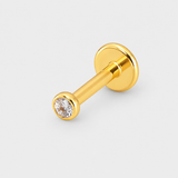 Classic Bezel 2 mm Labret guldfarvet