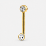 Aveline Duo piercing guldfarvet 10 mm