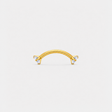 Twin Gem Curved Barbell stav guldfarvet 6 mm