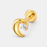 Crystal Moon Labret guldfarvet