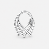 Layered Crossover Clicker Ring sølvfarvet 8 mm