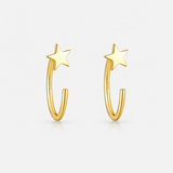 Star Half Hoops Guldbelagt 925 sølv 8,5 mm