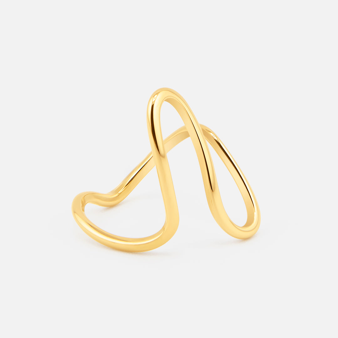 Golden Flow Ring 18K Guldbelagt