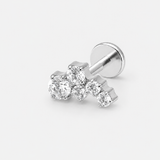 Crystal Cascade Labret sølvfarvet