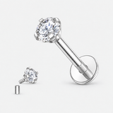 Lumiere Crystal Labret 3 mm sølvfarvet
