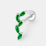 Marquise Cascade Emerald Labret sølvfarvet