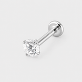 Solitaire Push-in 3 mm Labret sølvfarvet