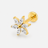 Crystal Bloom Labret guldfarvet