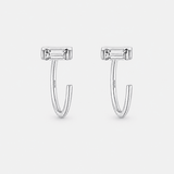 Baguette Glow halva hoops 925 silver 8,5 mm