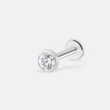 Bezel Crystal 4 mm Labret sølvfarvet