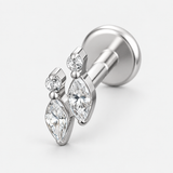 Aurora Twin Spark Labret sølvfarvet