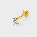 Solitaire Push-in 3 mm Labret guldfarvet