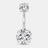 Celeste Duo CZ 5/8 mm Navlepiercing sølvfarvet