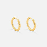Classic Hamret Hoops 18K Guldbelagt 14 mm