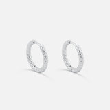 Classic Hamret Hoops Sølvfarvet 14 mm