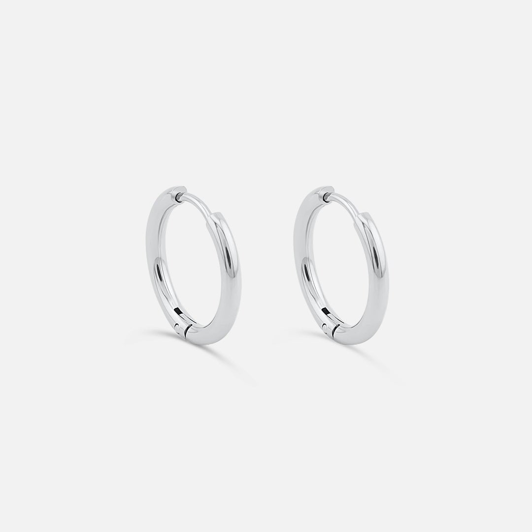 Classic Hoops Sølvfarvet 12 mm - BY CARA