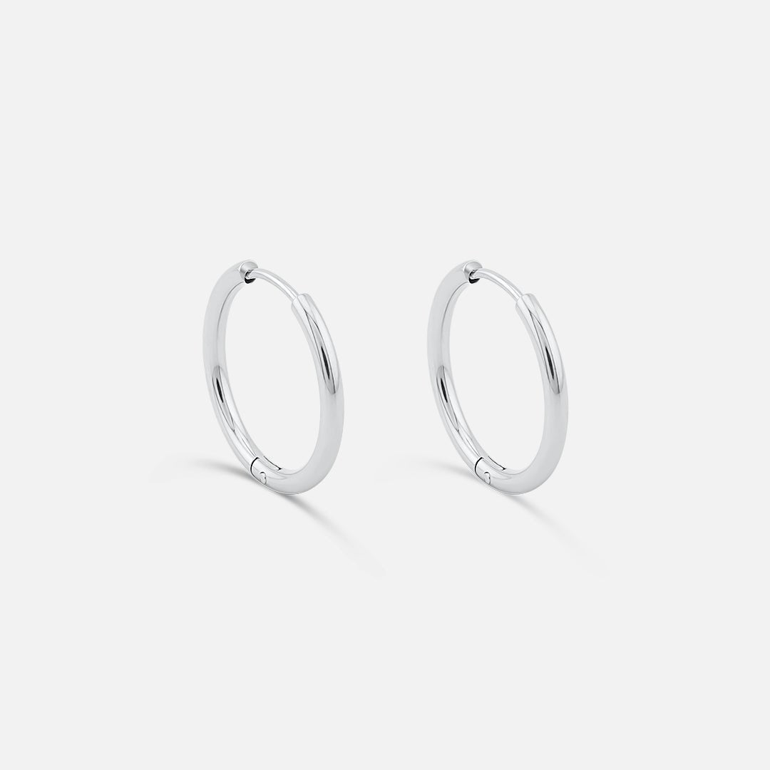 Classic Hoops Sølvfarvet 16 mm - BY CARA