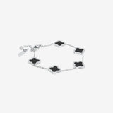 Clover Black Armbånd Sølvfarvet