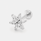 Crystal Bloom Labret silverfärgad