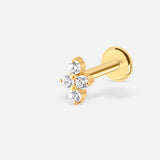 Crystal Cluster Labret guldfarvet