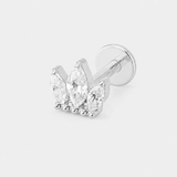 Crystal Crown Labret sølvfarvet