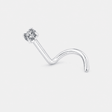 Crystal Curved næseskrue 2 mm sølvfarvet
