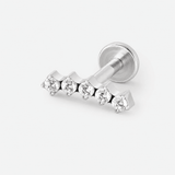 Crystal Horizon Labret silberfarben