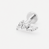 Crystal Leaf Trio Labret silverfärgad