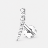 Crystal Tapered Labret silver-coloured