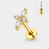 Petal Push-in Labret guldfarvet