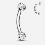 Evelisse Crystal Curved Barbell stav sølvfarvet