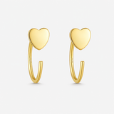 Heart Half Hoops Guldbelagt 925 sølv 8,5 mm