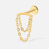 Double Chain Bar Labret guldfarvet