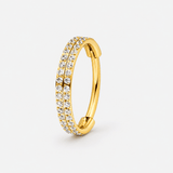 Double Crystal Pavé ring guldfärgad 10 mm