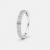 Double Crystal Pavé ring silverfärgad 10 mm