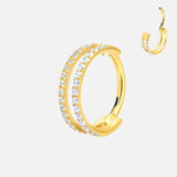 Double Row Crystal Ring guldfarvet 8 mm