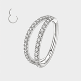 Double Row Crystal Ring sølvfarvet 8 mm