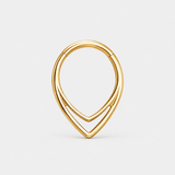 Double Teardrop Clicker Ring gold-coloured 8 mm