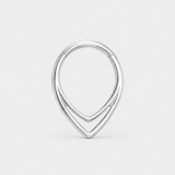 Double Teardrop Clicker Ring silver-coloured 8 mm