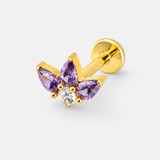 Crystal Dreaming Amethyst Labret guldfarvet