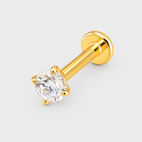 Solitaire Push-in 4 mm Labret guldfarvet
