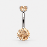 Elara Crystal Champagne 5/8 mm Navel Piercing silver-coloured